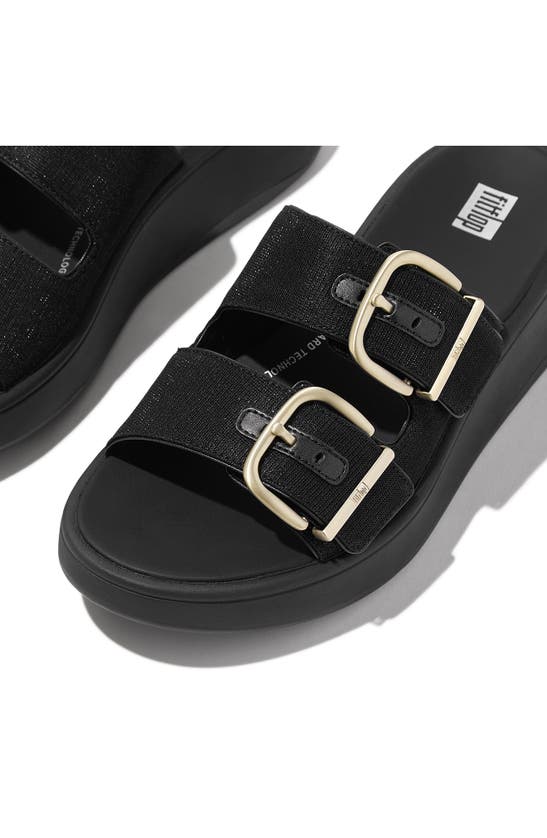 Shop Fitflop F-mode Shimmer Buckle Sandal In Black