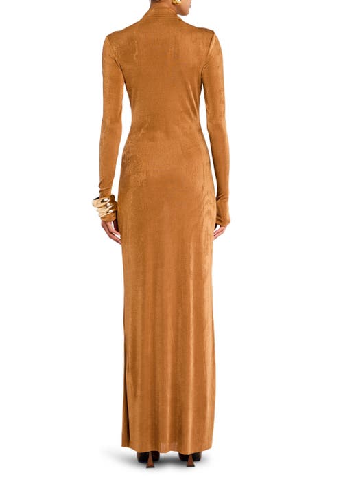 Shop Ser.o.ya Kim Maxi Dress In Camel