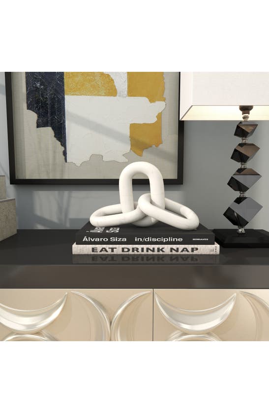 Vivian Lune Home Marble Chain Sculpture In White