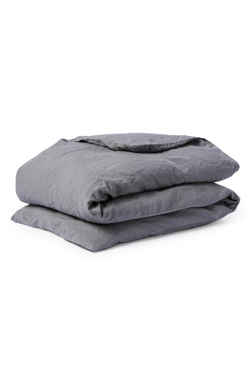 Coyuchi Relaxed Organic Linen Duvet Cover in Slate at Nordstrom, Size Full