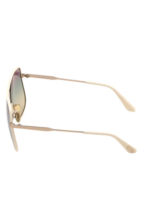 Shop Tom Ford 64mm Square Sunglasses In Shiny Rose Gold/gradient