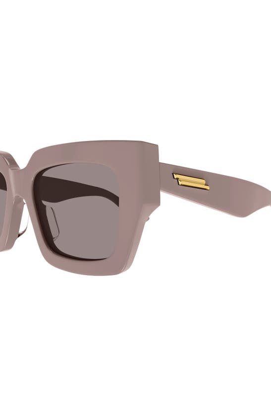 Shop Bottega Veneta 52mm Rectangular Sunglasses In Pink