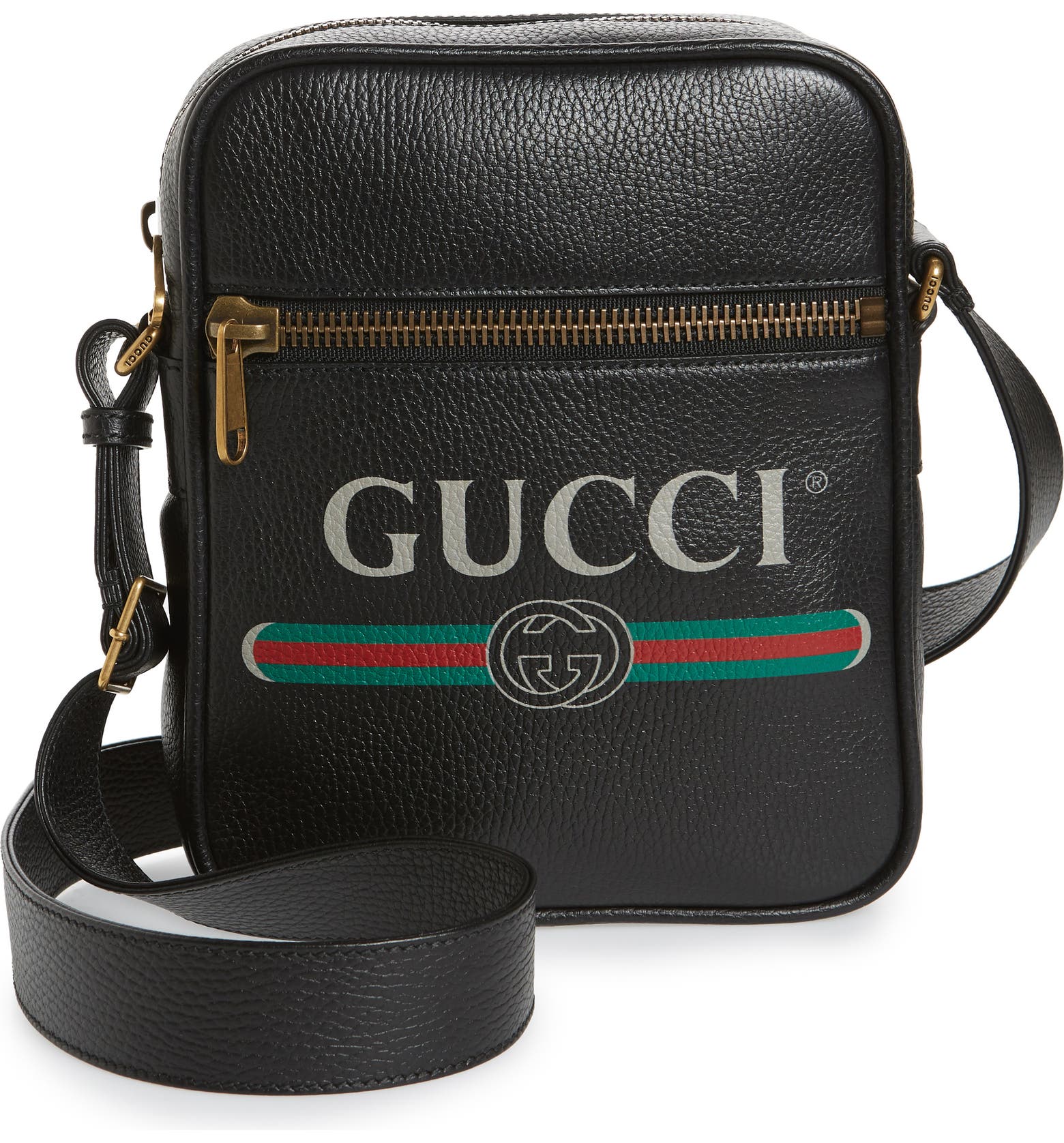Gucci Logo Leather Messenger Bag | Nordstrom
