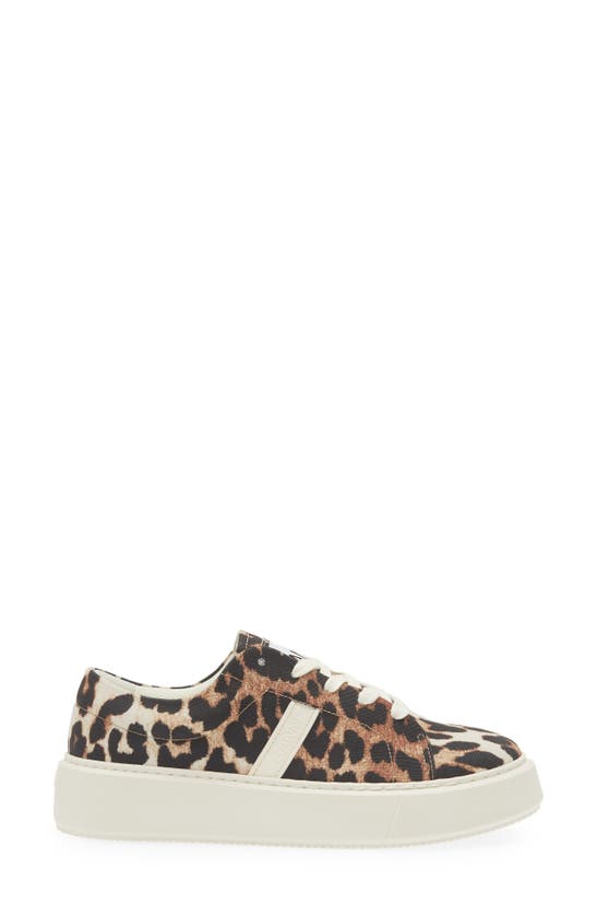 Shop Ganni Sporty Mix Leopard Print Sneaker