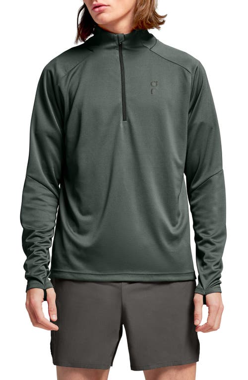 On Climate Knit Quarter Zip Running Top Lead at Nordstrom,