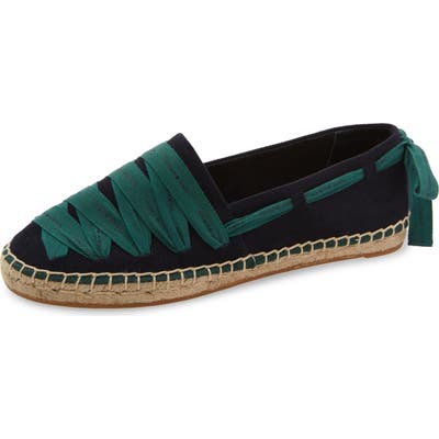 Tory Burch Logo Grosgrain Trim Espadrille, Blue