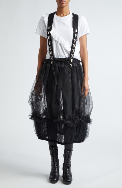 Noir Kei Ninomiya Sheer Ruffle Tulle Suspender Skirt Black at Nordstrom,