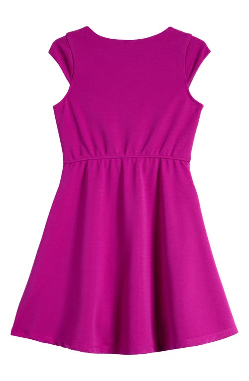 Shop Ava & Yelly Kids' Mesh Insert Skater Dress In Orchid Purple