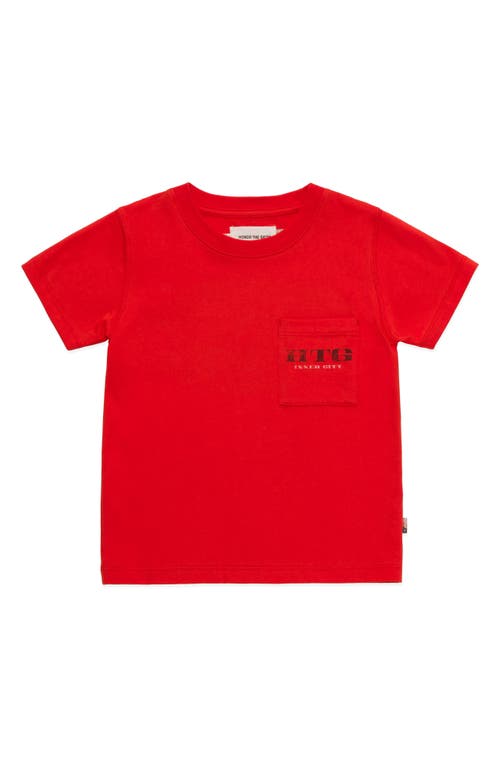 HONOR THE GIFT Kids' Honor Badge Cotton Graphic Pocket Tee in Orange