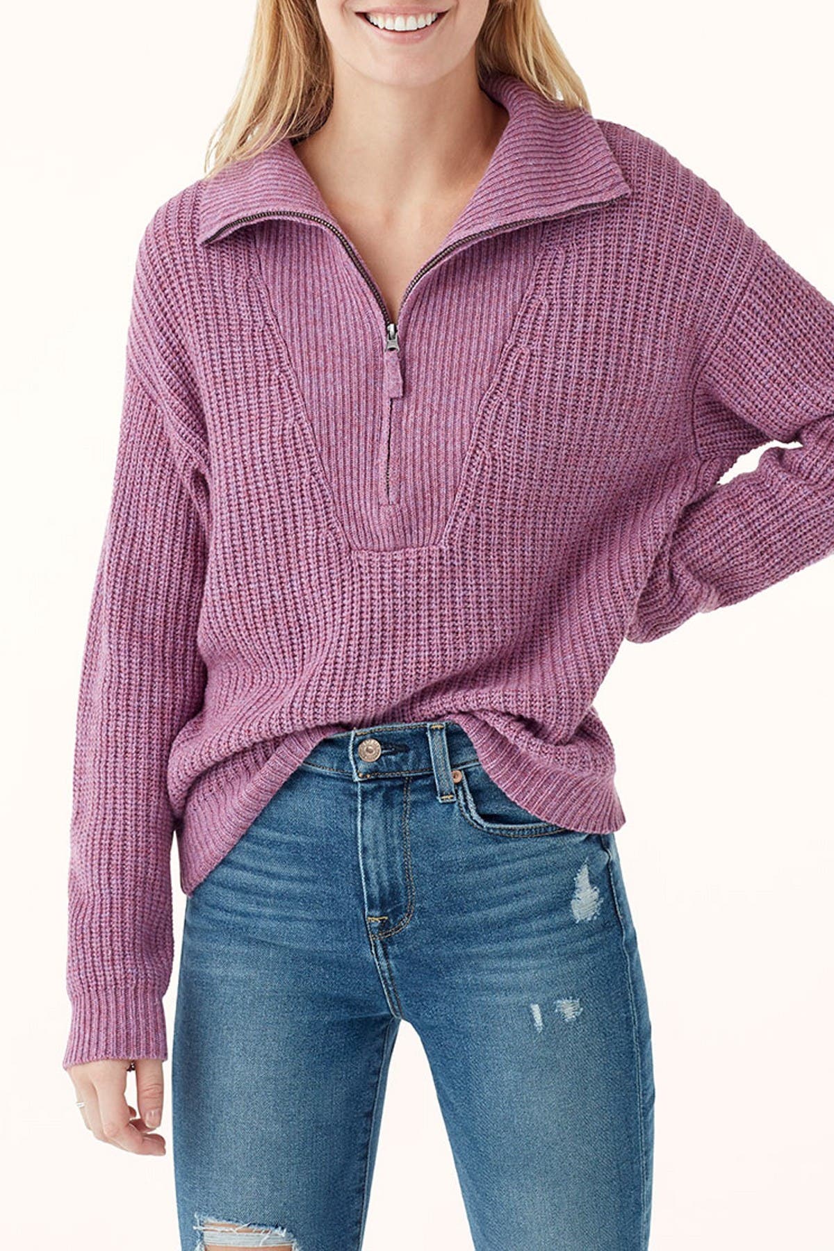 oversized half zip sweater