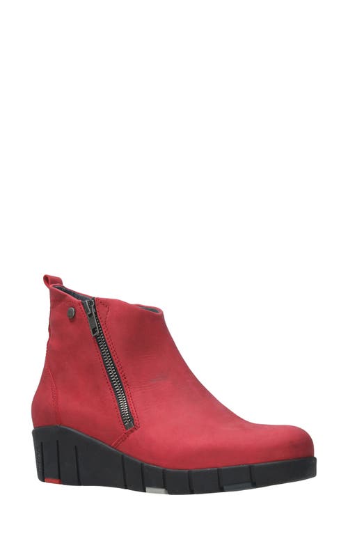 Wolky Phoenix Zip-up Bootie In Dark Red