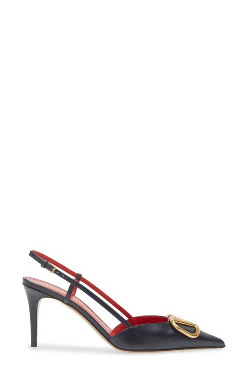 Shop Valentino Garavani Vlogo Signature Pointed Toe Pump In Marine