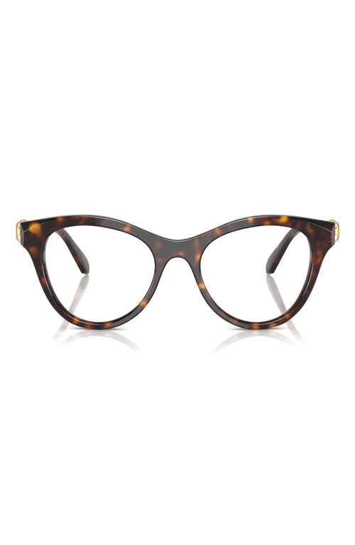 Swarovski 52mm Round Optical Glasses In Dark Havana