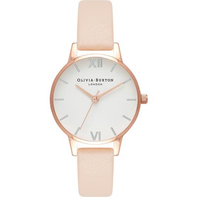 Olivia Burton Midi Dial Leather Strap Watch, 30Mm