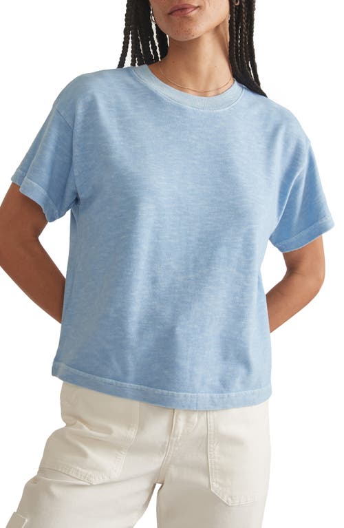 Slub Cotton Crop T-Shirt in Bel Air Blue