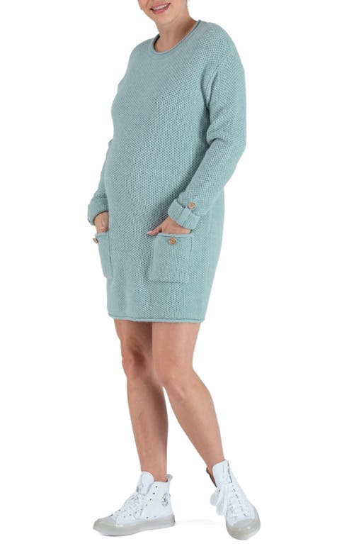 Honey Long Sleeve Maternity/Nursing Sweater Dress in Sage