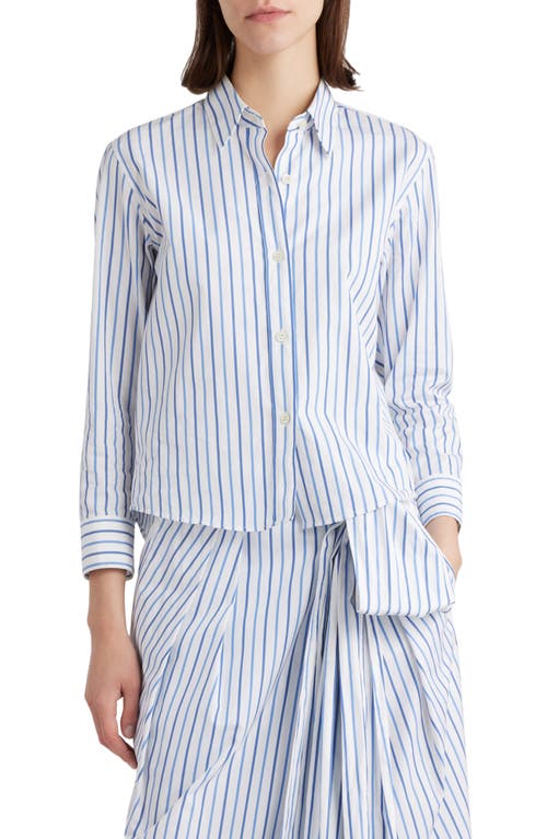 Dries Van Noten Clavini Stripe Cotton Poplin Button-Up Shirt at Nordstrom, Us