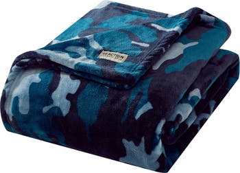Kenneth Cole Camo Print Faux Shearling Throw | Nordstromrack