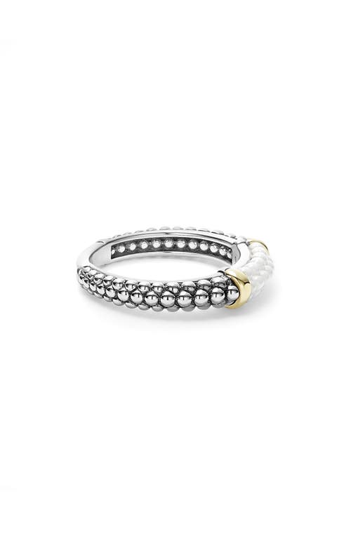 Lagos 'caviar' Stacking Ring In White/gold