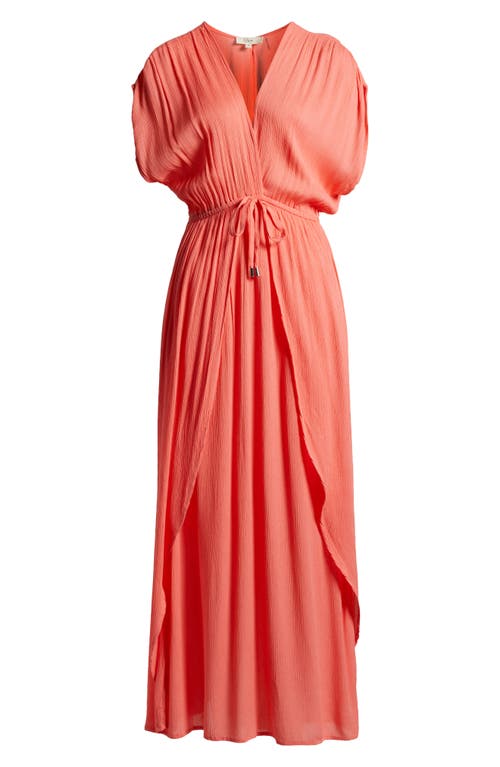 Shop Elan Wrap Maxi Cover-up Dress In Coral