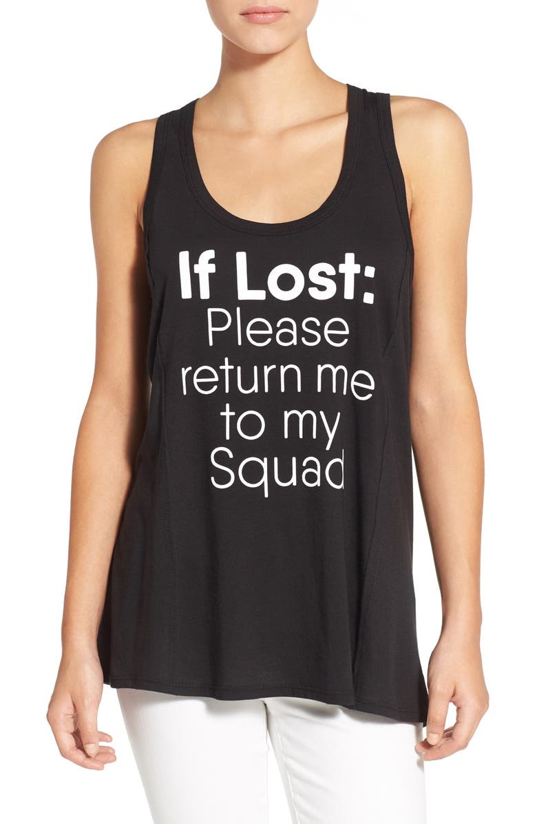 TEN SIXTY SHERMAN 'If Lost' Graphic Tank, Main, color, BLACK