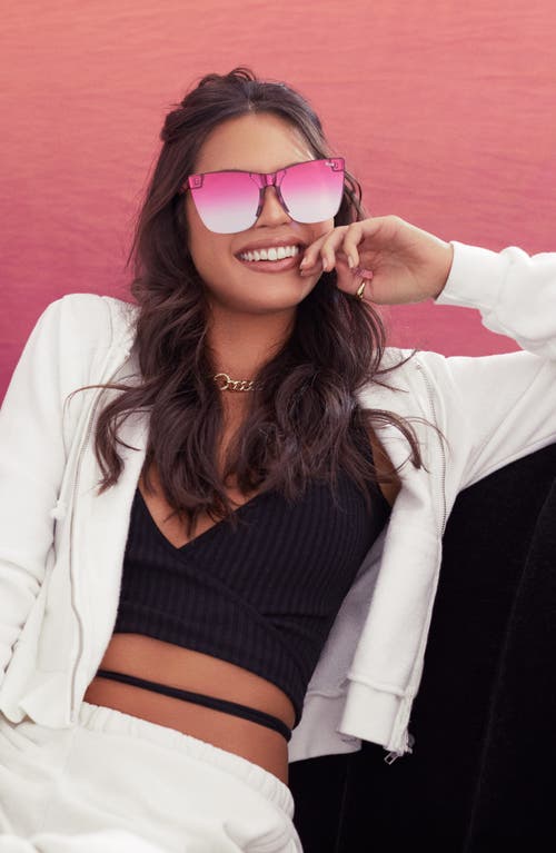 Shop Quay Come Thru 60mm Gradient Cat Eye Sunglasses In Black/fade