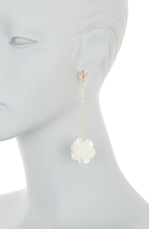 Shop Tasha Resin Flower Drop Earrings In Gold/ivory