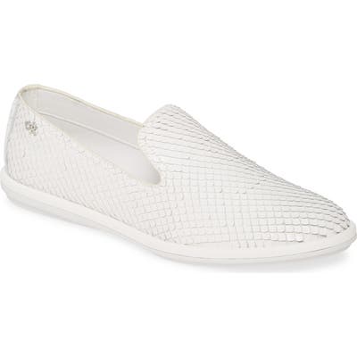 Calvin Klein Issa Armatura Embossed Loafer- White