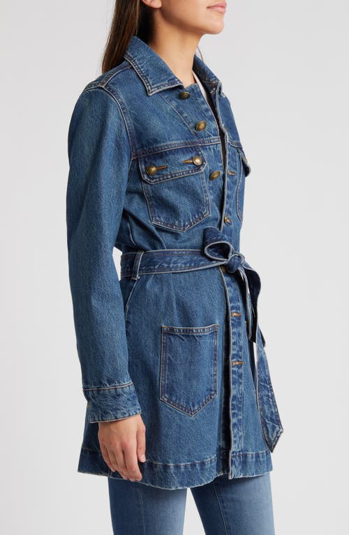 Shop Frame '70s Belted Denim Jacket In Margot