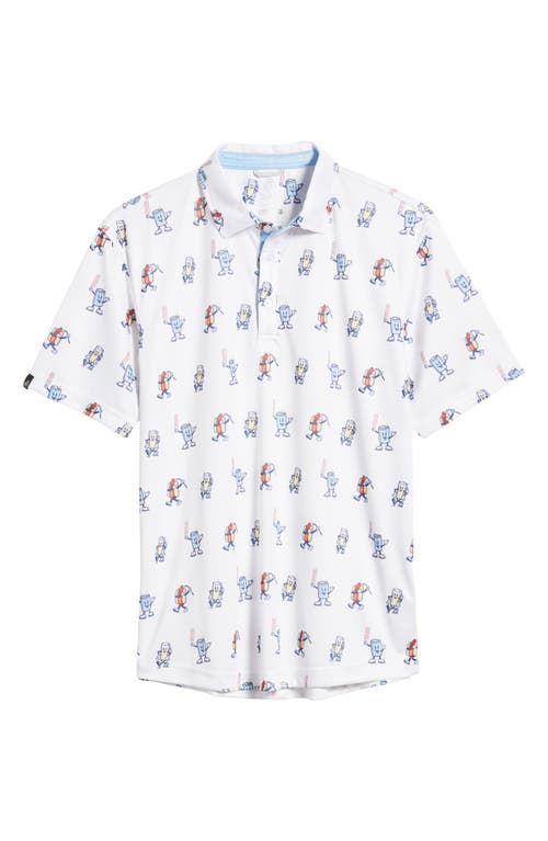 Shop Swannies Combs Snack Print Golf Polo In Vintage White