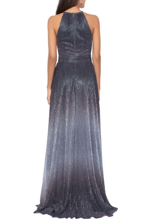 Shop Betsy & Adam Metallic Ombré Gown In Grey/purple