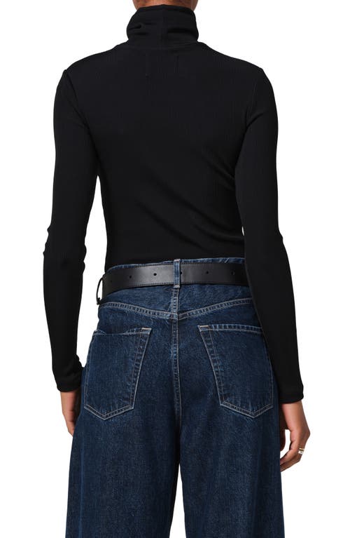 Shop Citizens Of Humanity Caradene Turtleneck Rib Top In Black