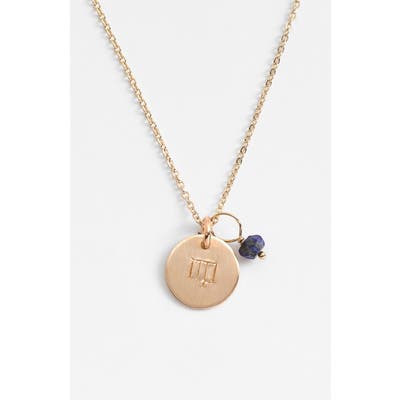 Nashelle 14K-Gold Fill & Semiprecious Birthstone Zodiac Mini Disc Necklace