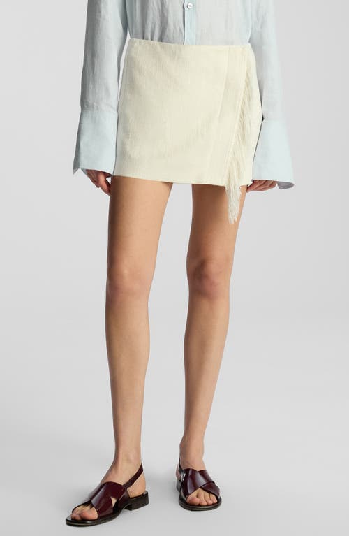 A.l.c . Kelley Linen Blend Wrap Miniskirt In Cream