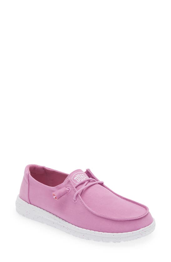 Hey Dude Wendy Canvas Boat Shoe In Violet