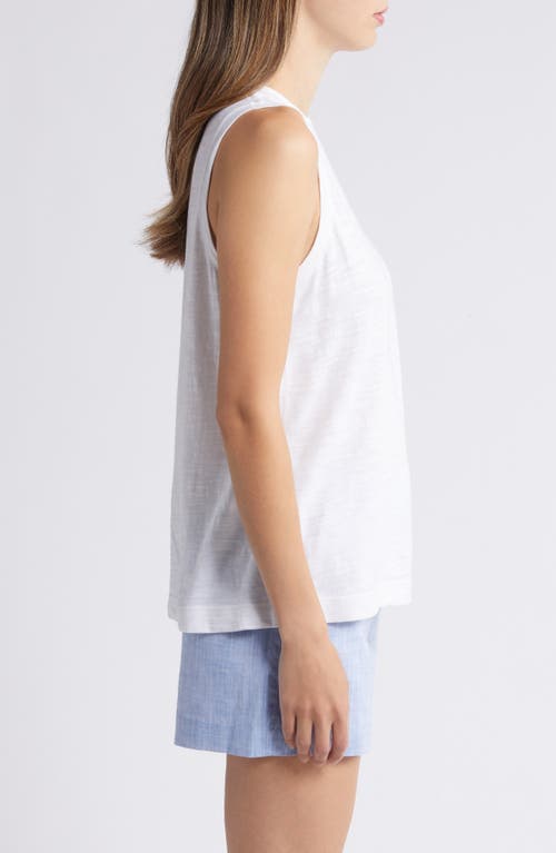 Caslonr Caslon(r) Sleeveless Cotton Blend Crewneck T-shirt In White