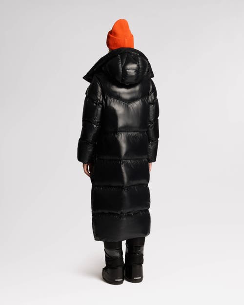 Alpenhaus Meribel Quilted Maxi Puffer With Removable Hood In Black