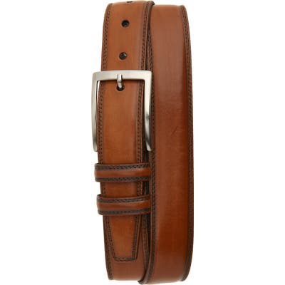 Torino Kipskin Leather Belt, Walnut