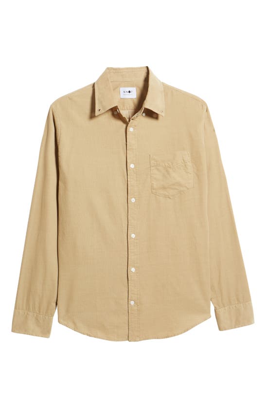 Nn07 Levon 5723 Corduroy Button-down Shirt In Khaki