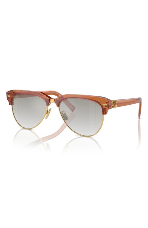 Miu Miu 57mm Gradient Pilot Sunglasses In Caramel