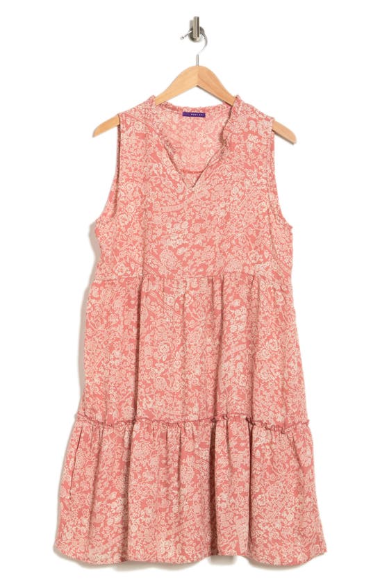 West K Tiered Gauze Mini Dress In Pink Floral