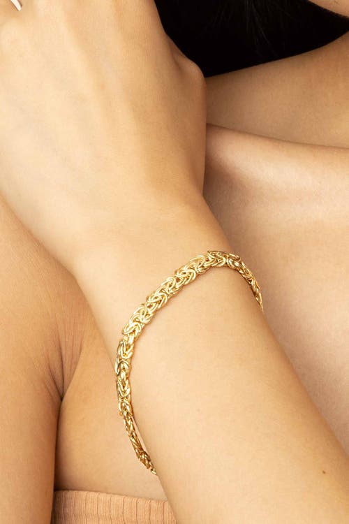 Oradina 14k Gold Classic Byzantine Bracelet In Yellow Gold