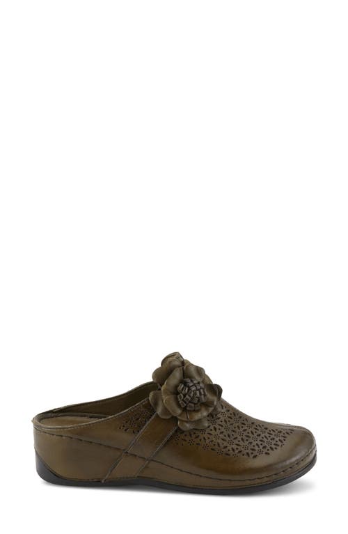 Shop Spring Step Lilybean Wedge Mule In Olive Green