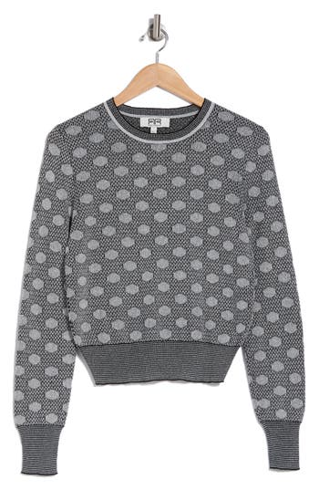 ROBERT RODRIGUEZ ROBERT RODRIGUEZ METALLIC DOT JACQUARD CROP SWEATER 