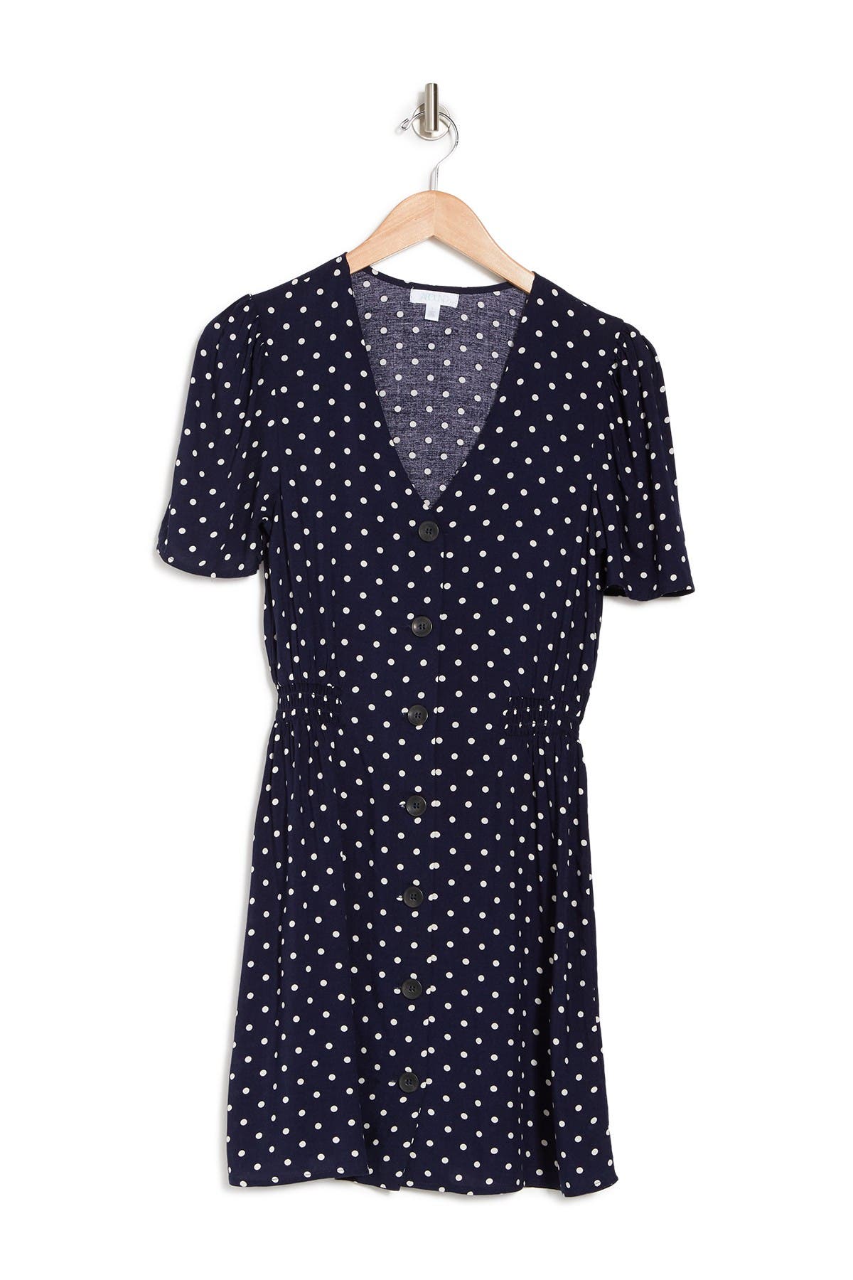 Abound V-neck Short Sleeve Mini Dress In Navy Polka Dot