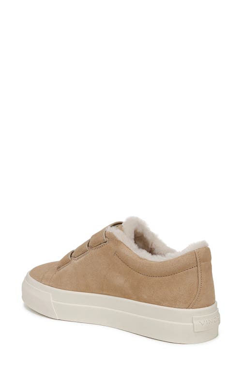 Shop Vince Genuine Shearling Lined Sneaker In Sand