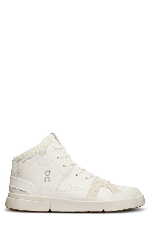 Shop On The Roger Clubhouse Mid Tennis Sneaker In White/sand