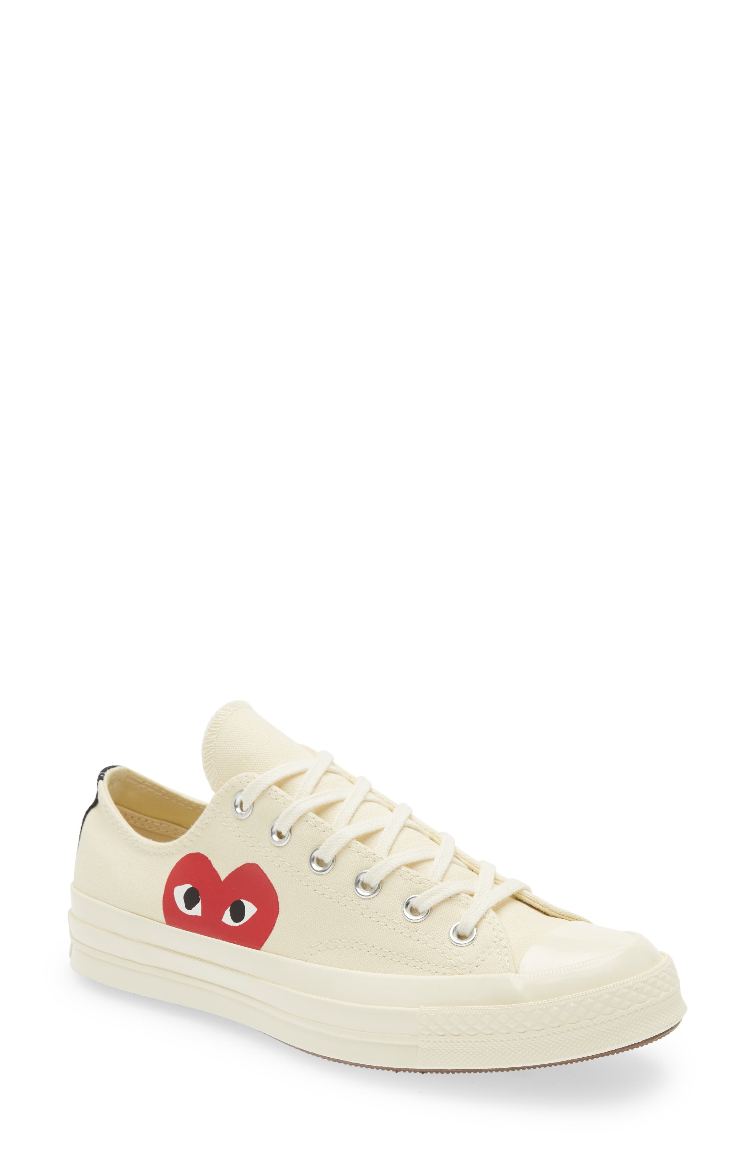 COMME DES GARCONS PLAY x Converse Chuck Taylor(R) Hidden Heart Low Top Sneaker in White