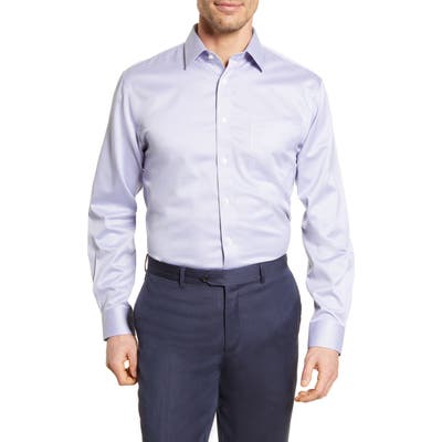 Nordstrom Shop Smartcare(TM) Traditional Fit Check Dress Shirt - Purple