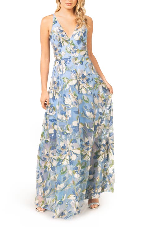 Ariyah Floral Sequin Gown
